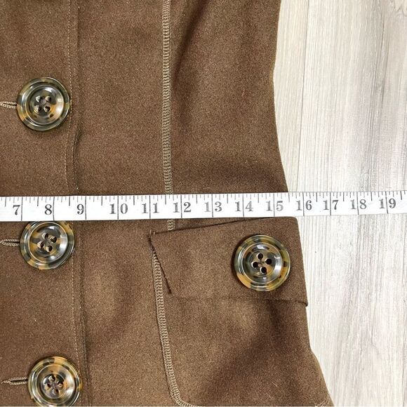 Millard Fillmore Coat Women’s Small Long Brown Wool Blend - Picture 7 of 8
